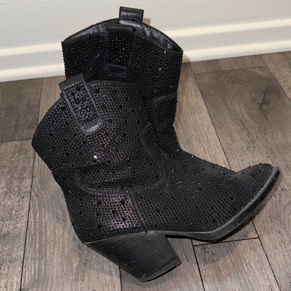 Black Studded Women's Ankle Boots